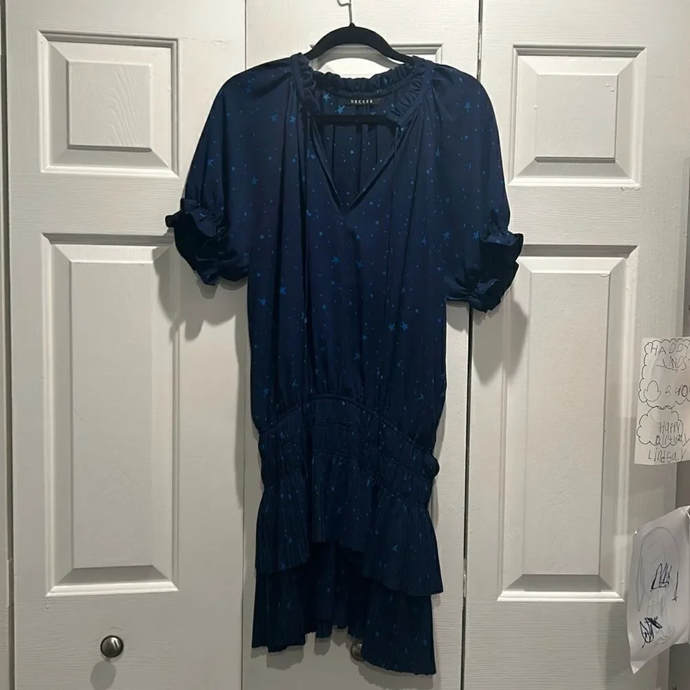 Decker Navy Star Dress, Size Large